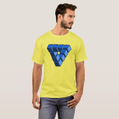 T-shirt Blocs de Jouet Noir Bleu Funny Triangle Cartoon Ar (Devant entier)