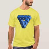 T-shirt Blocs de Jouet Noir Bleu Funny Triangle Cartoon Ar (Devant)