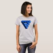 T-shirt Blocs de Jouet Noir Bleu Funny Triangle Pop Art (Devant entier)