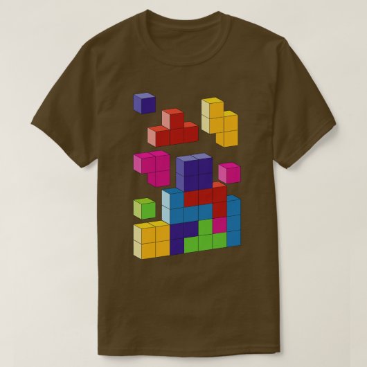 T-shirt Blocs de tétris multicolores (Design devant)