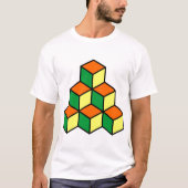 T-shirt Blocs géométriques - vert orange et jaune (Devant)