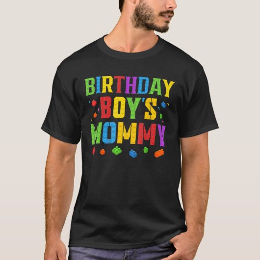 T-shirt Blocs mamans du garçon d'anniversaire Master Build (Devant)