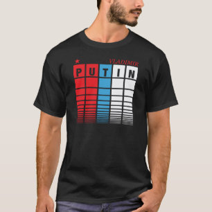 T-shirt Blocs patriotiques de drapeau de Vladimir Poutine
