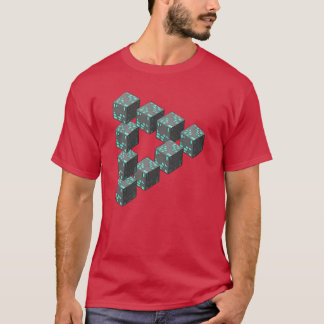 T-shirt Blocs Pixelisés Triangle de Penrose Impossible Cad