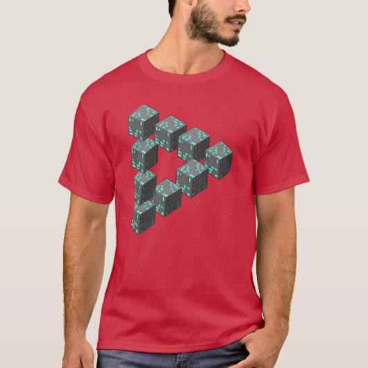 T-shirt Blocs Pixelisés Triangle de Penrose Impossible Cad (Devant)
