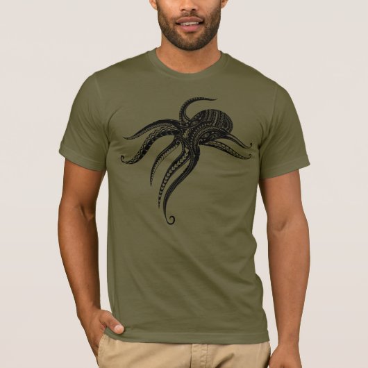 T-shirt Blocs TRIBAL POLYNÉSIEN OCTOPUS (Devant)