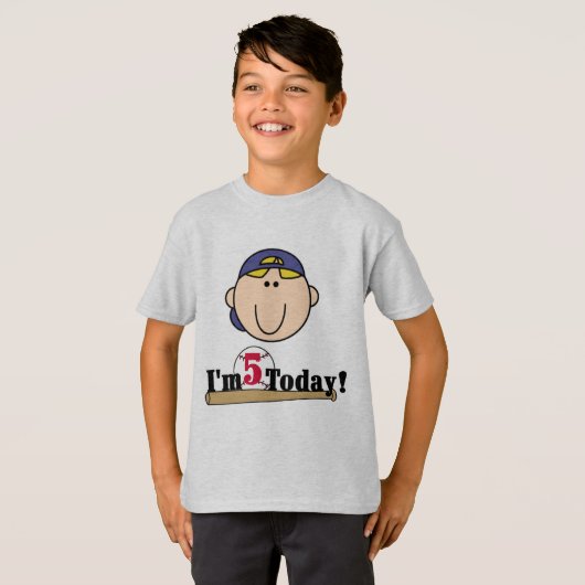 T-shirt Blond Boy Baseball 5e anniversaire (Devant entier)