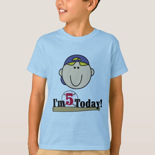 T-shirt Blond Boy Baseball 5e anniversaire (Devant)