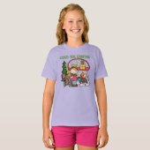 T-shirt Blond Girl Crazy Pour Camping (Devant entier)