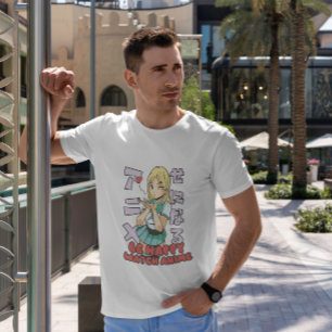 T-shirt Blonde Anime Girl Winking