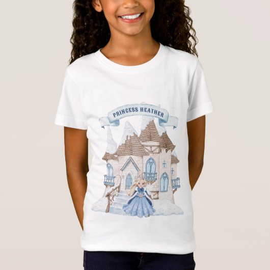 T-Shirt Blonde de neige Princess Castle Anniversaire (Devant)