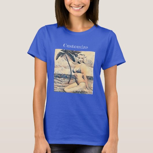 T-shirt Blonde Kneeling Modèle de bikini Thunder_Cove (Devant)