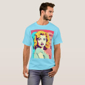 T-shirt Blonde Pop Art Girl (Devant entier)