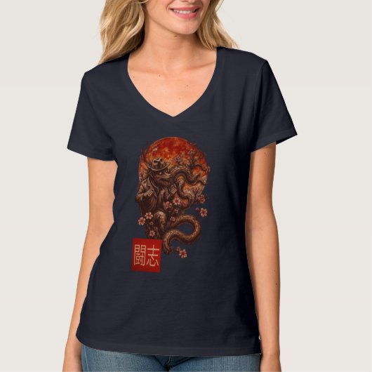 T-shirt Blood Moon Yokai - Dark Japanese Art (Devant)