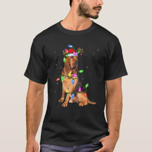 T-shirt Bloodhound Amoureux des chiens Xmas Lights Père No