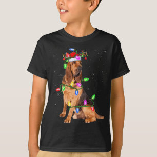 T-shirt Bloodhound Amoureux des chiens Xmas Lights Père No