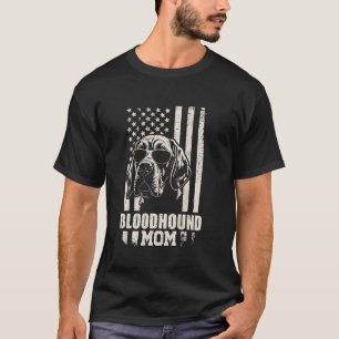 T-shirt Bloodhound Chien Maman Drapeau américain Cadeaux p