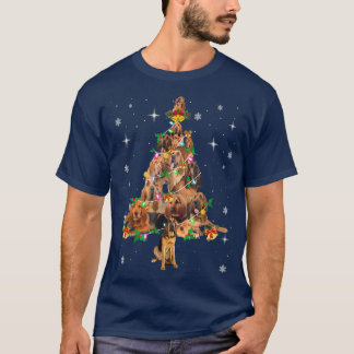 T-shirt Bloodhound Chien Xmas Arbre Éclairage Bloodhound C