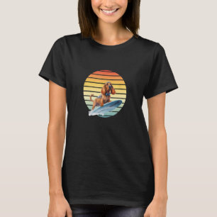 T-shirt Bloodhound Dog Surfing A Wave Surfing chien Surf