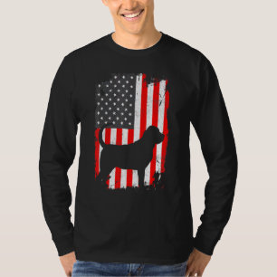 T-shirt Bloodhound Drapeau Américain Tee patriotique Pour