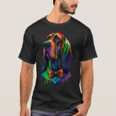 T-shirt Bloodhound Gay Pride Dog LGBT Rainbow Flag Bloodho (Devant)