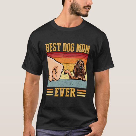T-shirt Bloodhound Maman Meilleur Chien Maman Jamais (Devant)