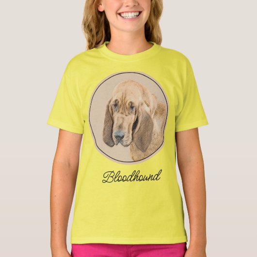 T-shirt Bloodhound Peinture - Jolie Original Chien Art T-S (Devant)