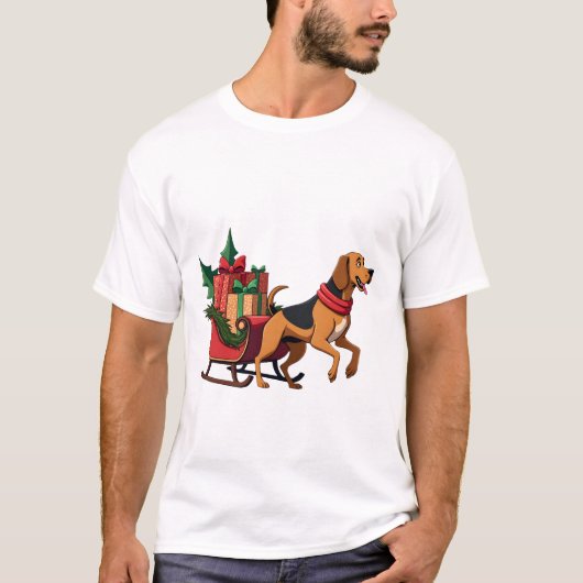 T-shirt Bloodhound Sleigh Puller (Devant)