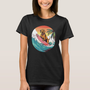 T-shirt Bloodhound Surfing Funny Dog Beach