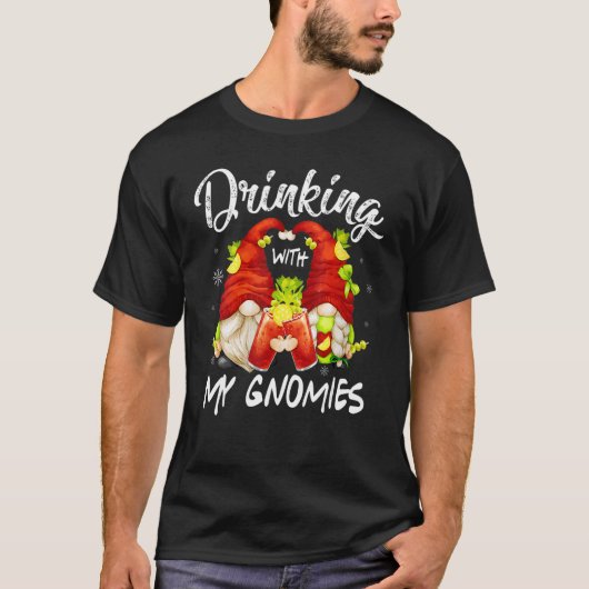 T-shirt Bloody Mary Gnome Aime Boire Avec Mes Gnomies (Devant)