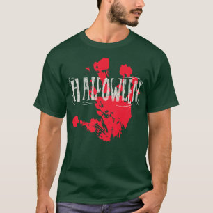 T-shirt Bloody Red Hand Print Halloween Design 650