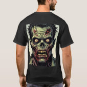 T-shirt Bloody Zombie Face Comic Pop Art Halloween (Dos)