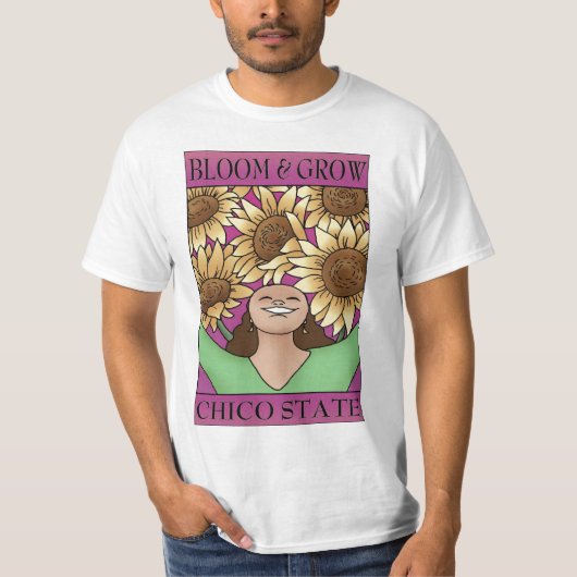 T-shirt Bloom & Grow Chico State (rose) (Devant)