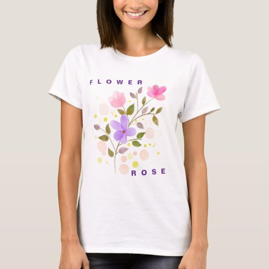 T-shirt Bloom With Grace - Elegant Pastel Floral Women’s (Devant)