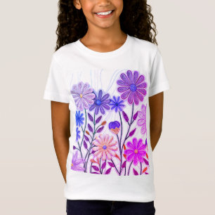 T-Shirt Blooms dans papier et filetage : Fleur sauvage 3D 