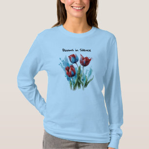 T-shirt "Blooms in Silence" tulips design poétique