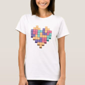 T-shirt Bloquer le style du coeur du jeu (Devant)