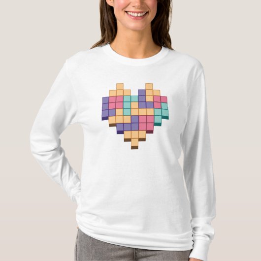 T-shirt Bloquer le style du coeur du jeu (Devant)
