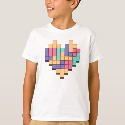 T-shirt Bloquer le style du coeur du jeu (Devant)