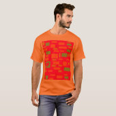 T-shirt Bloquer les formes vert citron et orange (Devant entier)