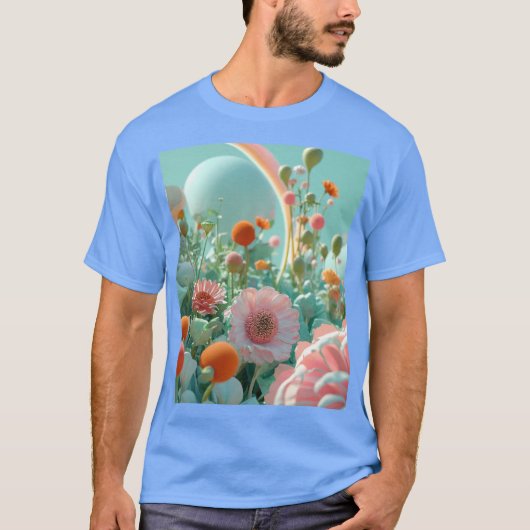 T-shirt Blossoms Dreamy : Hypereal Rose Flower Field T-Shi (Devant)