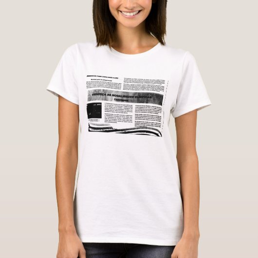 T-shirt Blouse Estampe de Journal (Devant)