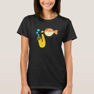 T-shirt Blow Fish Jouer Saxophone Musique Nouveauté