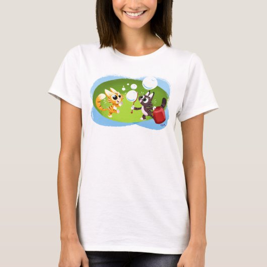 T-shirt BLOWING BUBBLES CATS de Jeff Willis (Devant)