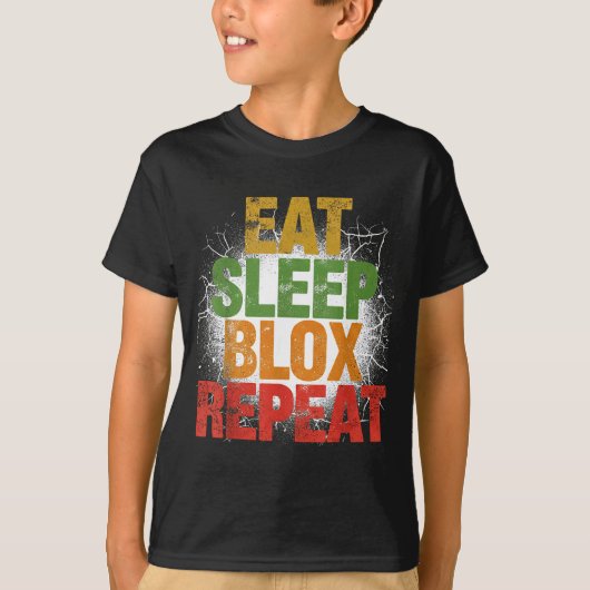T-shirt Blox Gaming _ Eat Sleep Blox Repeat _ Kids Gaming  (Devant)