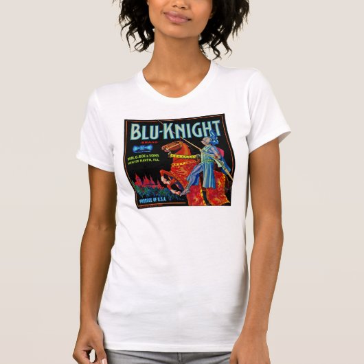 T-shirt Blu Knight Fruit Étiquette (Devant)