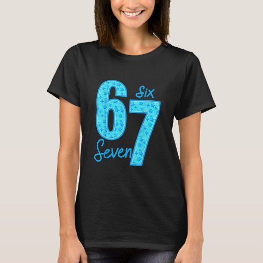T-shirt Blue 67 Funny Meme  (Devant)