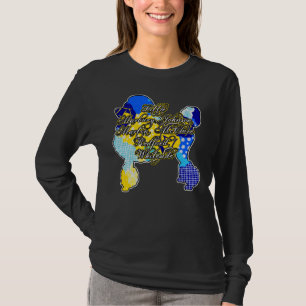 T-shirt Blue and Gold Retro Poodle Founders