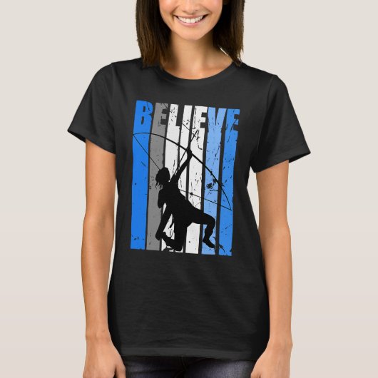 T-shirt Blue Archery Archer Believe Motivating Bow Arrow W (Devant)