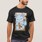 T-shirt Blue Axolotl With Orange Ribbon For Leukemia Aware (Devant)